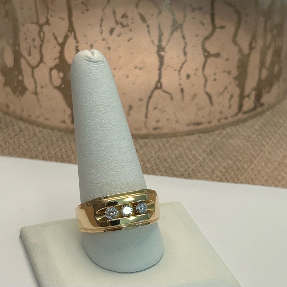 14K MENS NATURAL DIAMOND RING